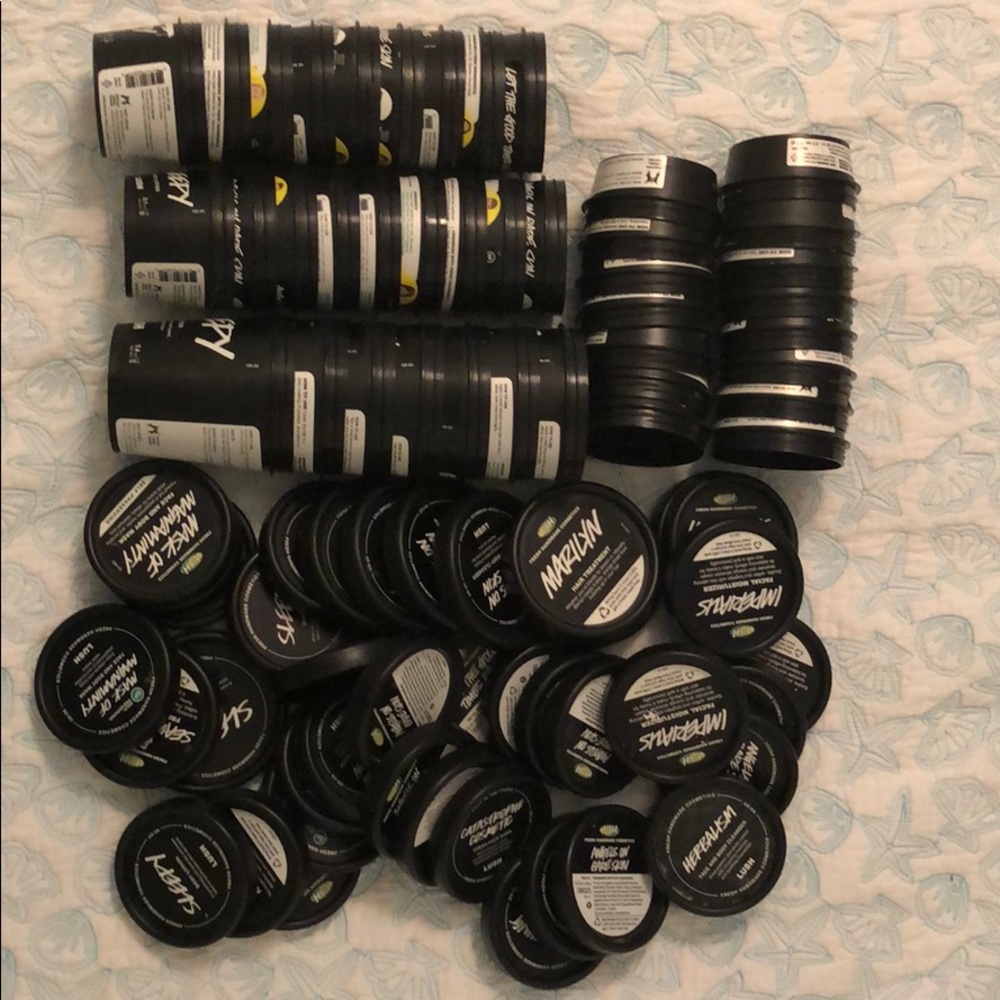 40 empty cleaned lush pots